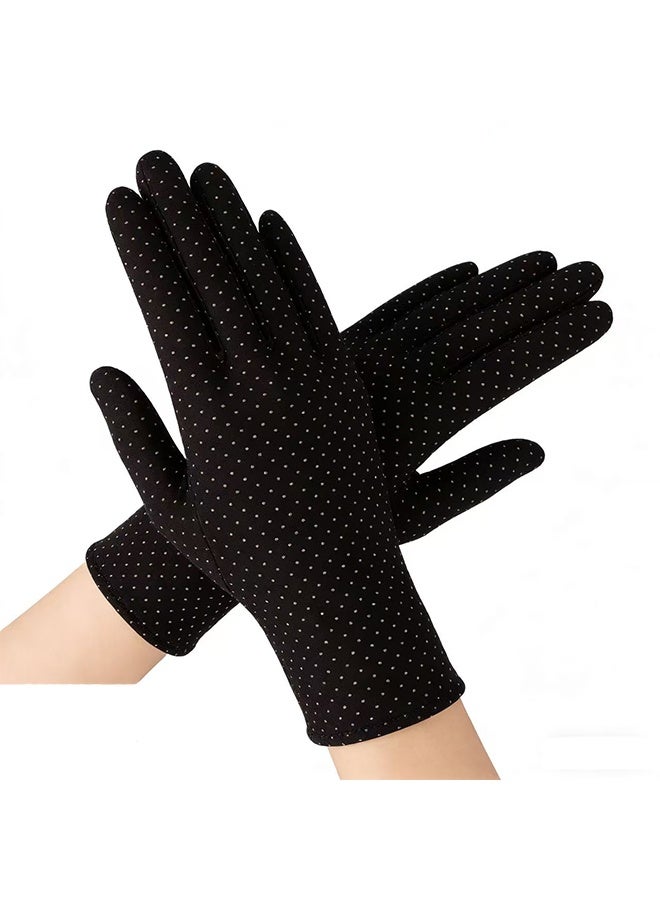 واي جيه قفازات نسائية مضادة للتجمد، أنيقة، جميلة وفاخرة، قفازات ركوب الدراجات في الهواء الطلق، قفازات تعمل باللمس، قفازات قيادة شتوية، باللون الأسود - Image 1